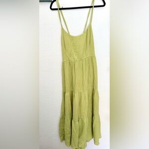 Solai Cotton Gauze Tiered Lace Up Back Maxi Dress